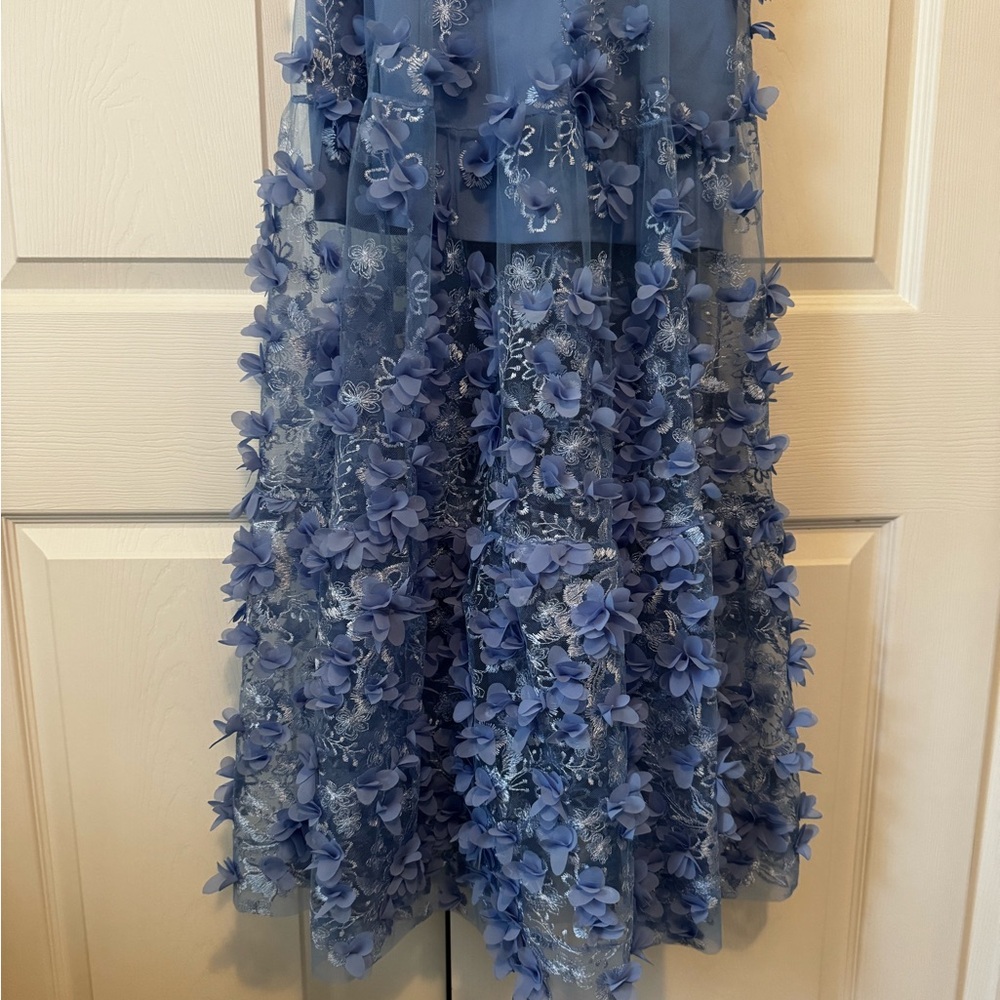 Anthropologie Strapless Blue Floral Dress - Picture 4 of 5